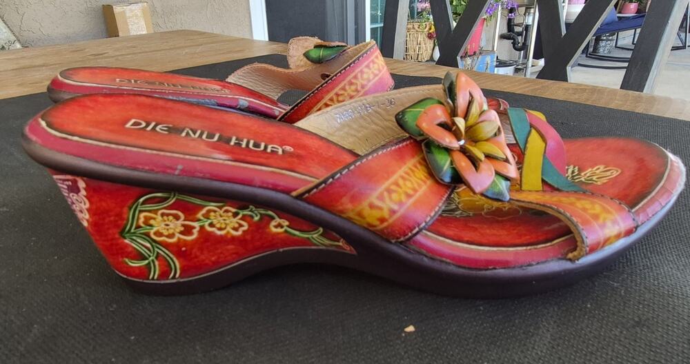 DIE NU HUA Artisan-Style Leather Sandals Women's 5.5 US